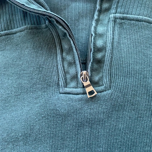 Consensus Sportswear Fishermans Sweater Sz M Hntr Green Quarter Zip Ribbed Knit - Picture 3 of 8